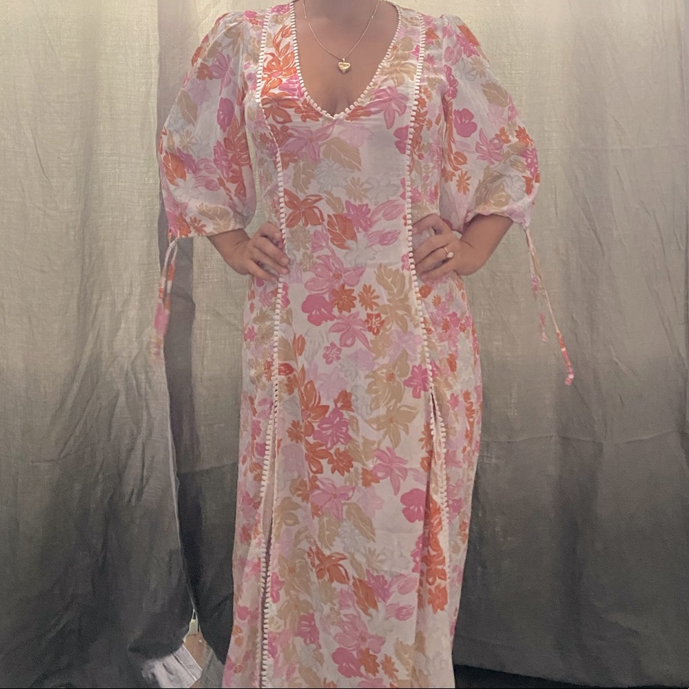 Boho double slit maxi dress
